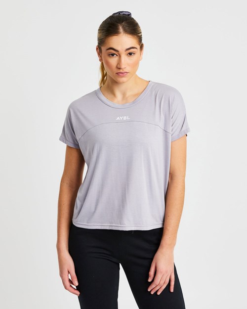 AYBL Boxy T Shirt Soft Lilac | 125076-FIK