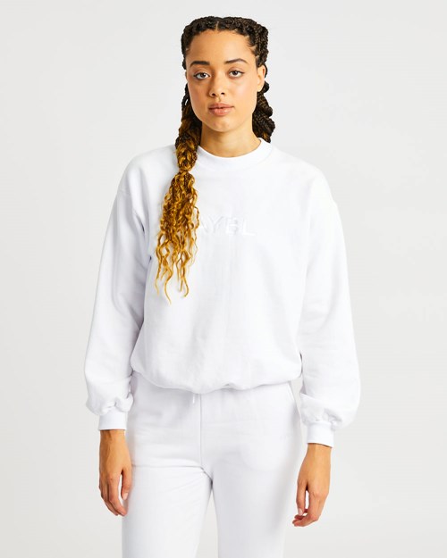 AYBL Everyday Oversized Swetry Białe | 129647-UDA
