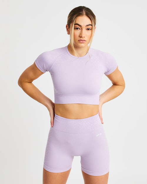 AYBL Evolve Speckle Seamless Crop Top Lilac | 632784-ERT