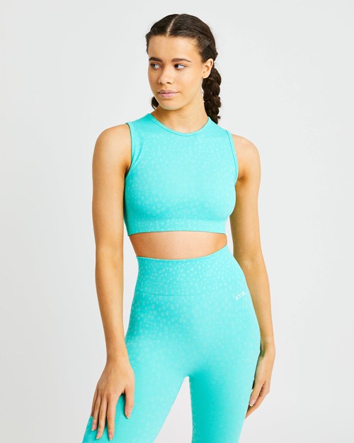 AYBL Evolve Speckle Seamless Crop Vest Zielone | 963074-PFT