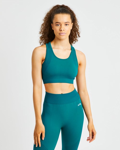 AYBL Ignite Seamless Sports Bra Hyper Teal | 856379-AEJ