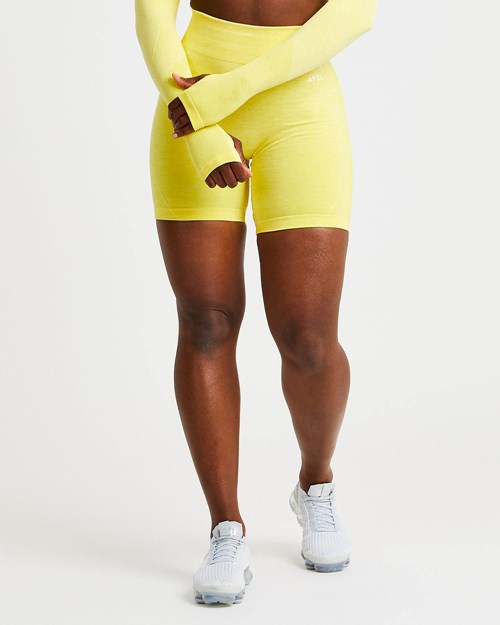 AYBL Motion Seamless Cycling Shorts Żółte | 405823-JWO