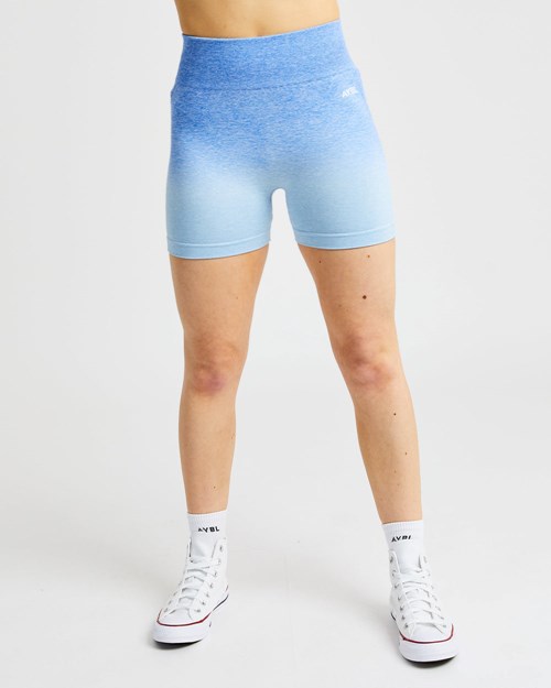 AYBL Pulse Ombré Seamless Shorts Niebieskie | 456281-BOQ