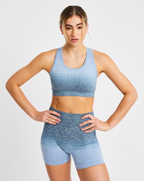 AYBL Pulse Ombré Seamless Sports Bra Teal | 142569-FJI