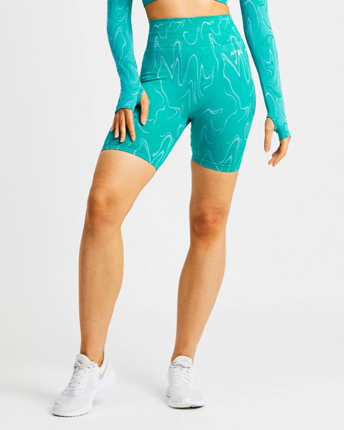 AYBL Velocity Seamless Shorts Turkusowe | 094167-SVL
